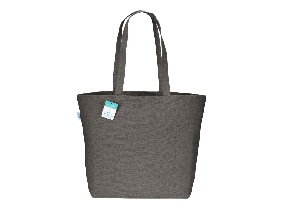 Shopper con soffietto alla base in cotone riciclato 280 g/m2, manici lunghi FullGadgets.com