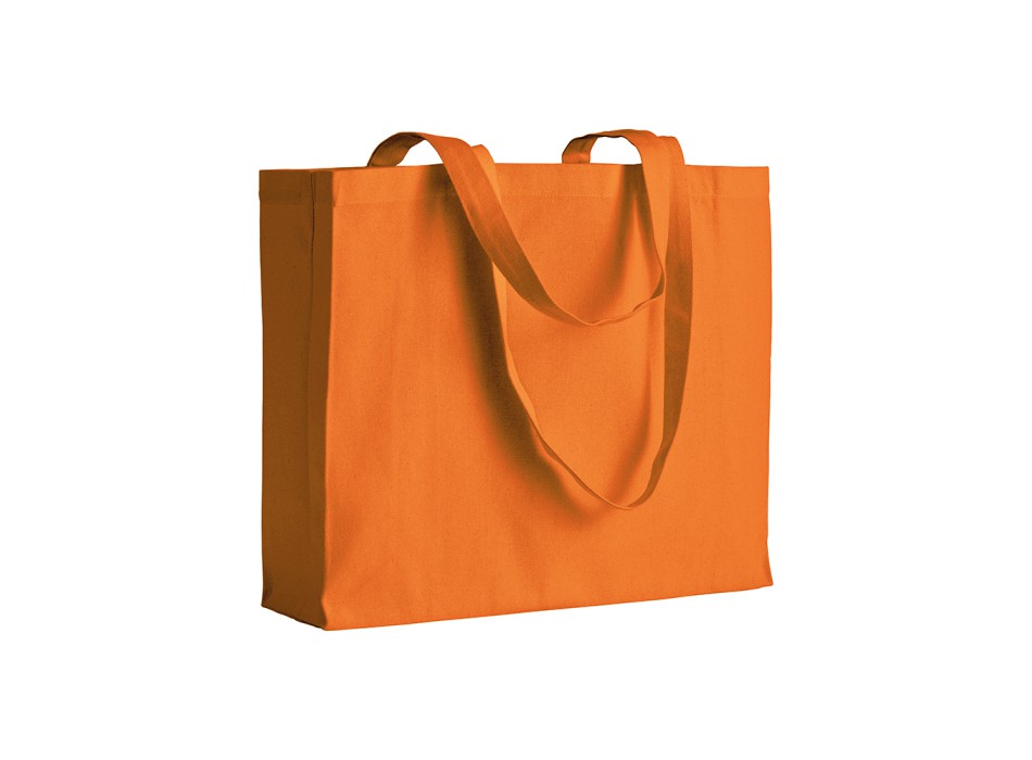 Shopper con soffietto in cotone 200 g/m2, manici lunghi FullGadgets.com