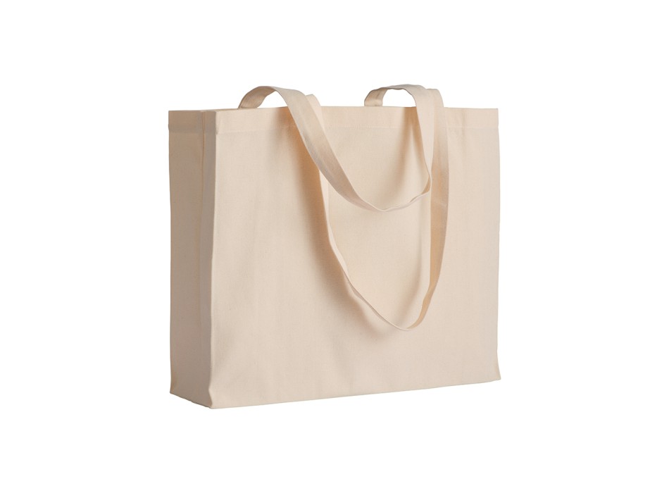 Shopper con soffietto in cotone 200 g/m2, manici lunghi FullGadgets.com