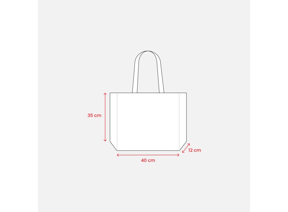 Shopper con soffietto in cotone 200 g/m2, manici lunghi FullGadgets.com