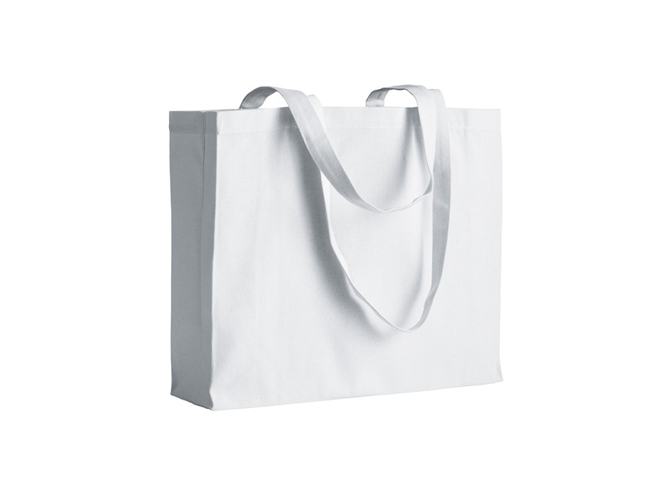 Shopper con soffietto in cotone 200 g/m2, manici lunghi FullGadgets.com