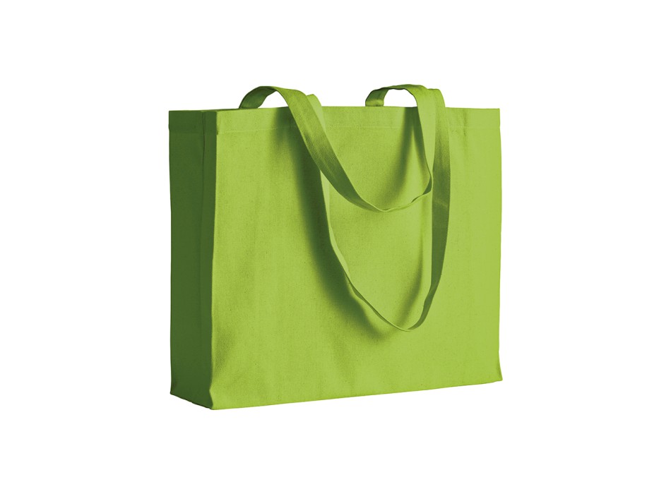 Shopper con soffietto in cotone 200 g/m2, manici lunghi FullGadgets.com