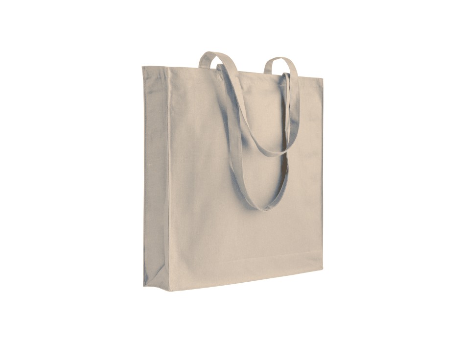 Shopper con soffietto in cotone 250 g/m2, manici lunghi e chiusura con zip FullGadgets.com