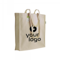 Shopper Con Soffietto Personalizzabile In Cotone Organico 150 G/M2, Manici Lunghi