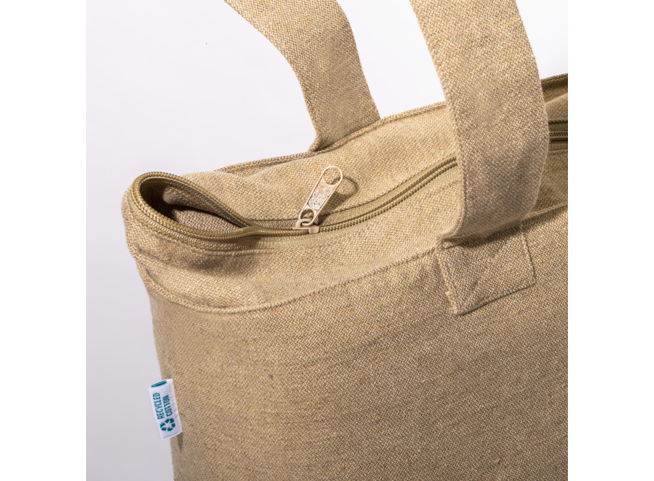 Shopper con soffietto in cotone riciclato 280 g/m2 FullGadgets.com