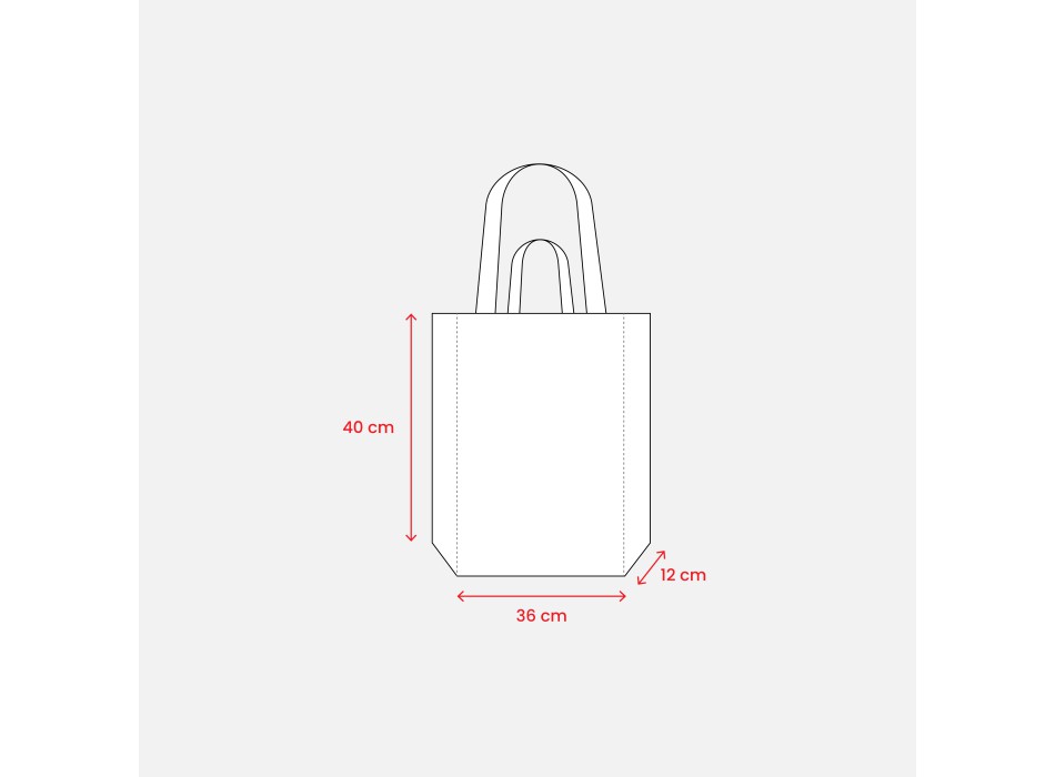 Shopper con soffietto in cotone riciclato  280 g/m2, con doppi manici. FullGadgets.com