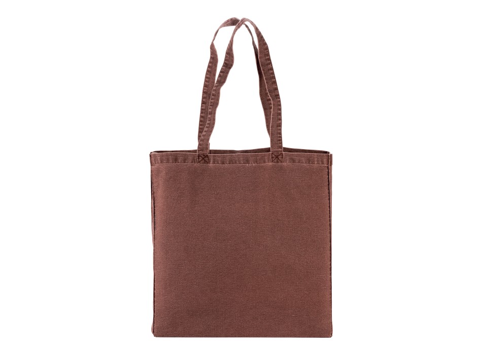 Shopper con soffietto in cotone stonewashed 220 g/m2, manici lunghi FullGadgets.com