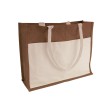 Shopper con soffietto in Juta con interno cerato, manici e tasca esterna FullGadgets.com