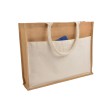 Shopper con soffietto in Juta con interno cerato, manici e  tasca esterna in cotone FullGadgets.com