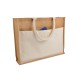 Shopper con soffietto in Juta con interno cerato, manici e  tasca esterna in cotone FullGadgets.com