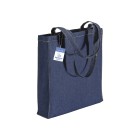 Shopper in cotone denim riciclato 180 gr/m2, manici lunghi e soffietto FullGadgets.com