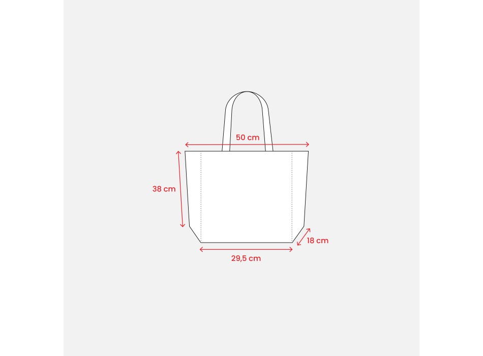 Shopper in R-PET laminato con soffietto alla base - manici lunghi in poliestere FullGadgets.com