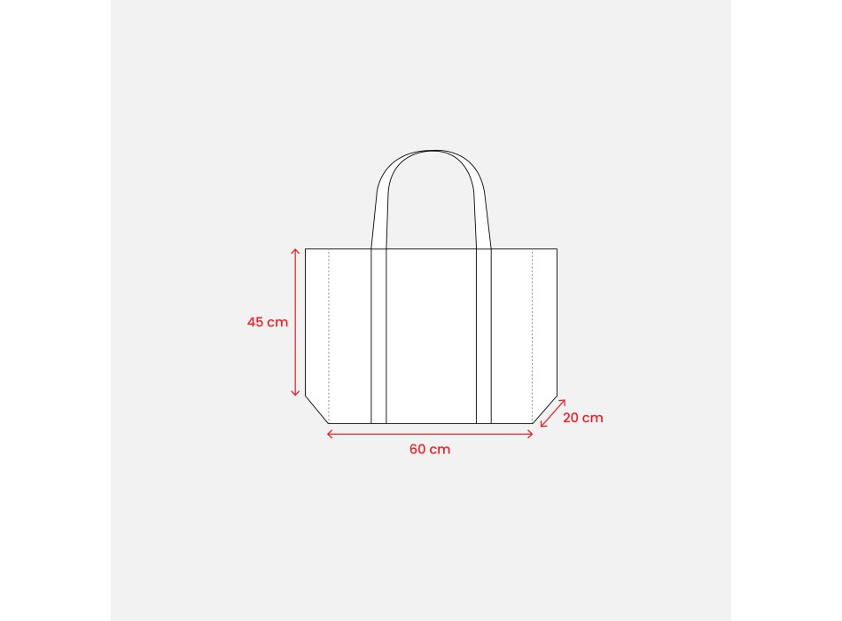 Shopper maxi con soffietto in TNT 100 g/m2 cucito, manici lunghi FullGadgets.com