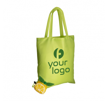Shopper in cotone e poliestere riciclati con coulisse, Logo Personalizzato