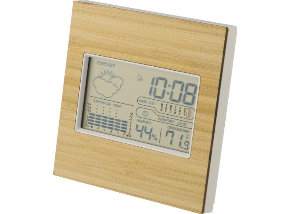 Stazione meteorologica in bamboo, ABS e vetro Lia FullGadgets.com