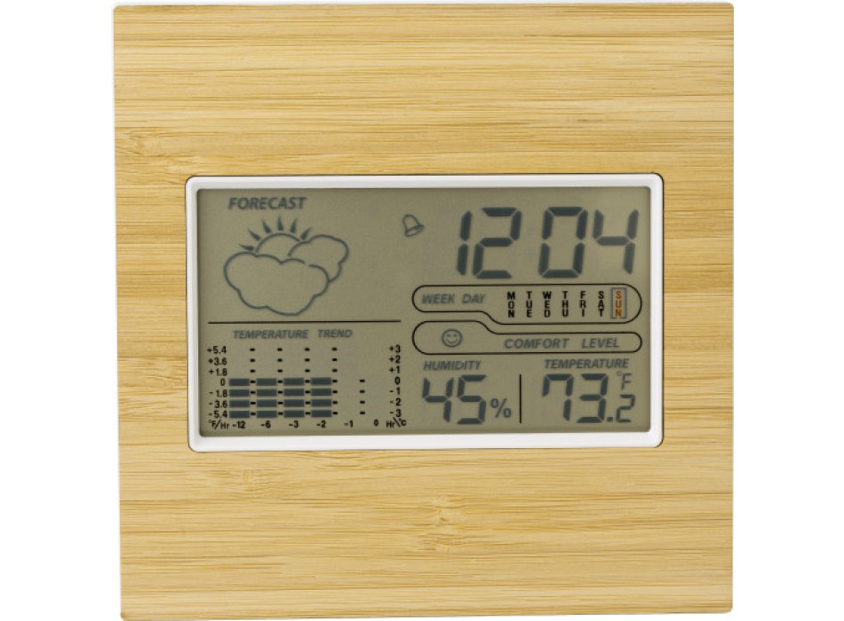 Stazione meteorologica in bamboo, ABS e vetro Lia FullGadgets.com