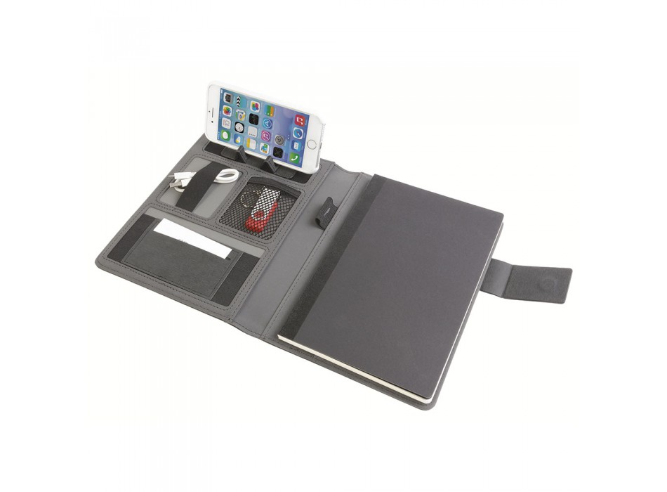 Tech organizer in tessuto mélange con quaderno a righe (a5) FullGadgets.com