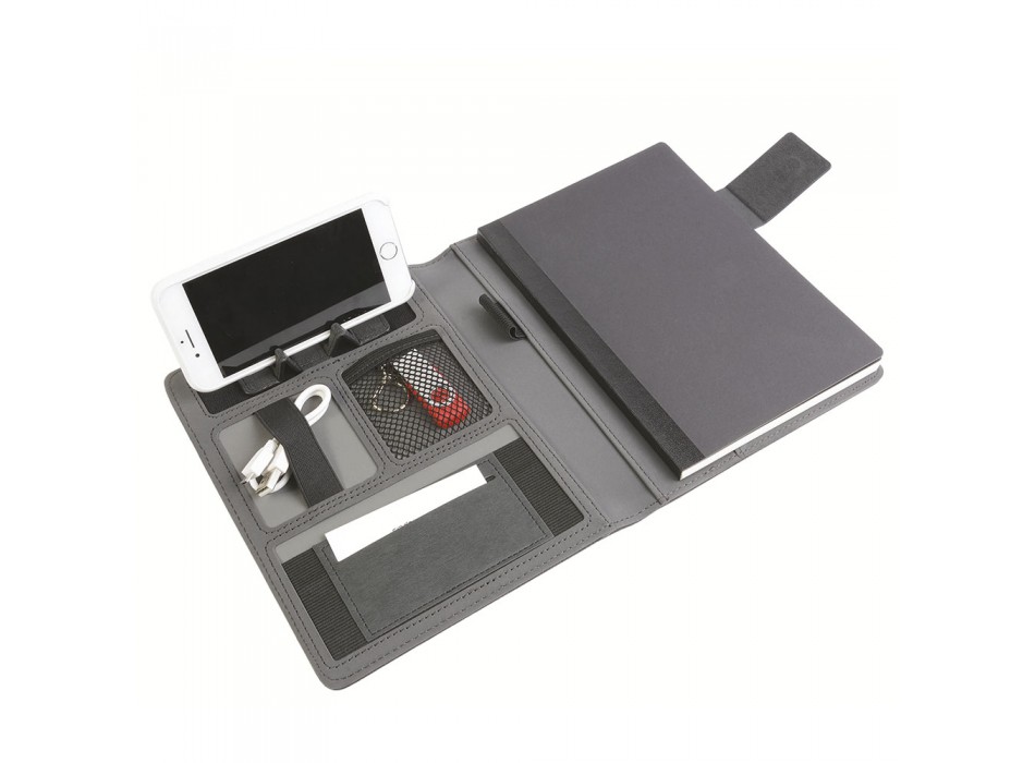 Tech organizer in tessuto mélange con quaderno a righe (a5) FullGadgets.com