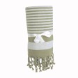 Telo mare/pareo stile Fouta 100% cotone 580gr con lato in spugna e frange, 90x160 cm FullGadgets.com