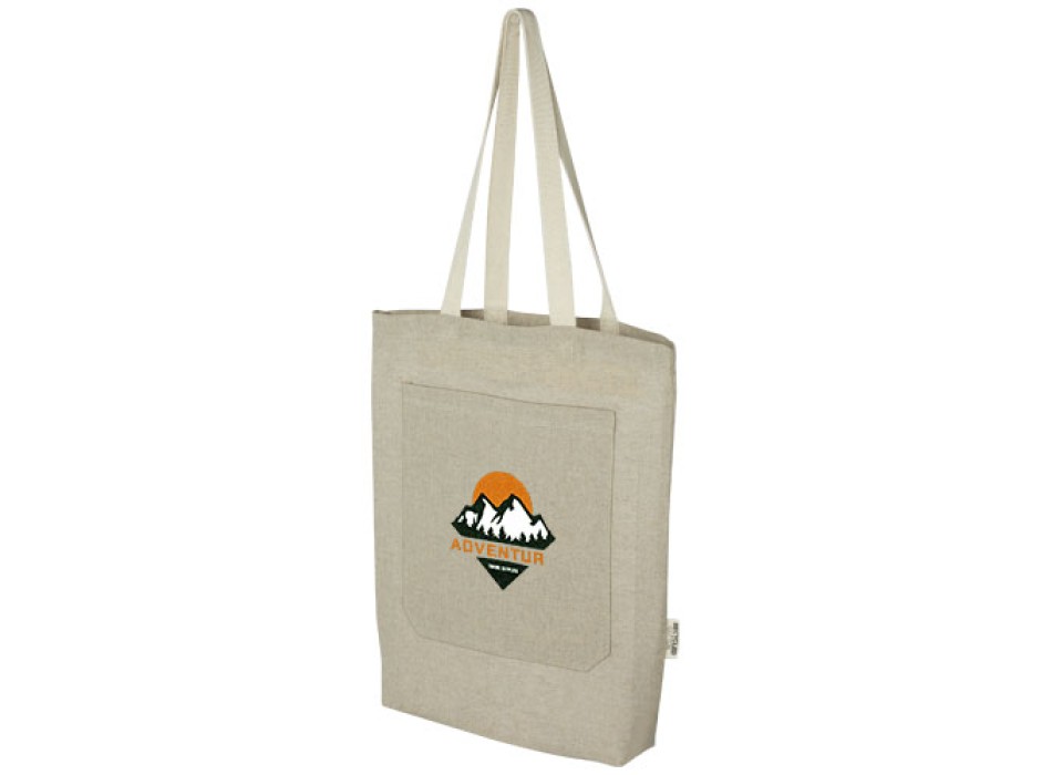 Tote bag in cotone riciclato da 150 g/m² con tasca frontale Pheebs - 9L FullGadgets.com