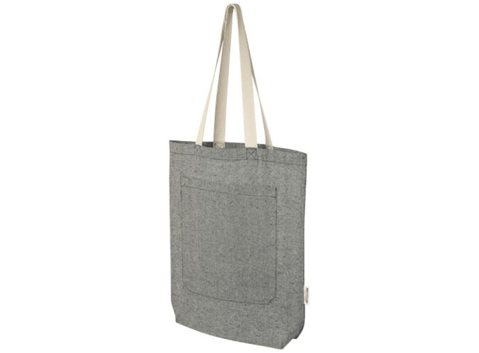 Tote bag in cotone riciclato da 150 g/m² con tasca frontale Pheebs - 9L FullGadgets.com