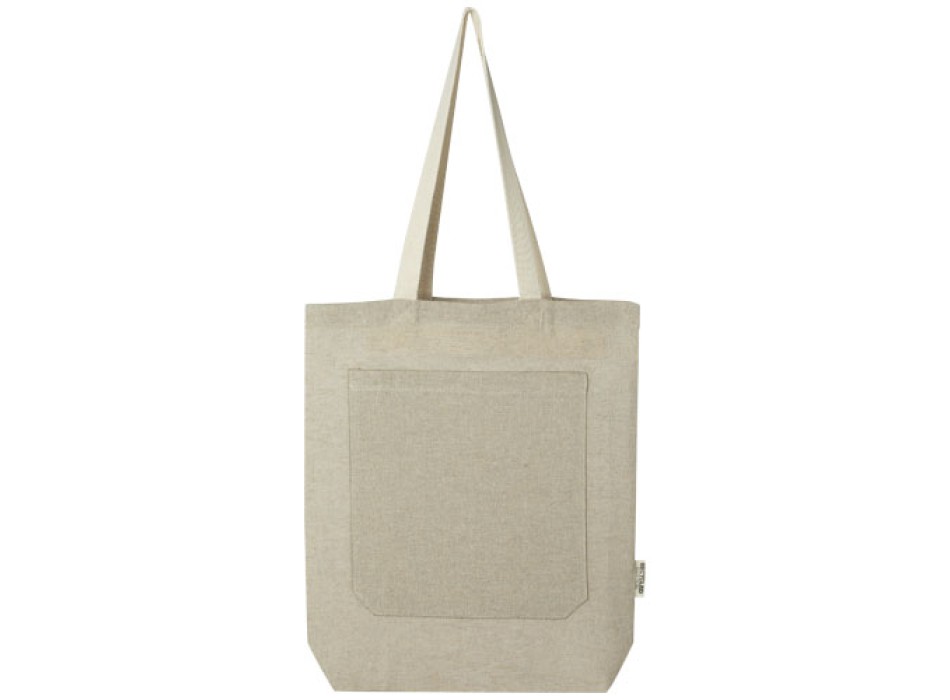 Tote bag in cotone riciclato da 150 g/m² con tasca frontale Pheebs - 9L FullGadgets.com