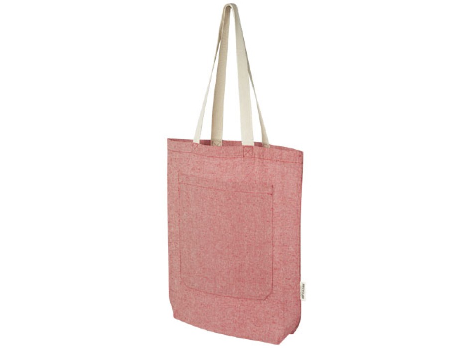 Tote bag in cotone riciclato da 150 g/m² con tasca frontale Pheebs - 9L FullGadgets.com