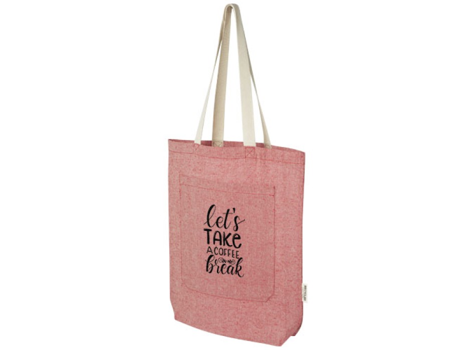 Tote bag in cotone riciclato da 150 g/m² con tasca frontale Pheebs - 9L FullGadgets.com