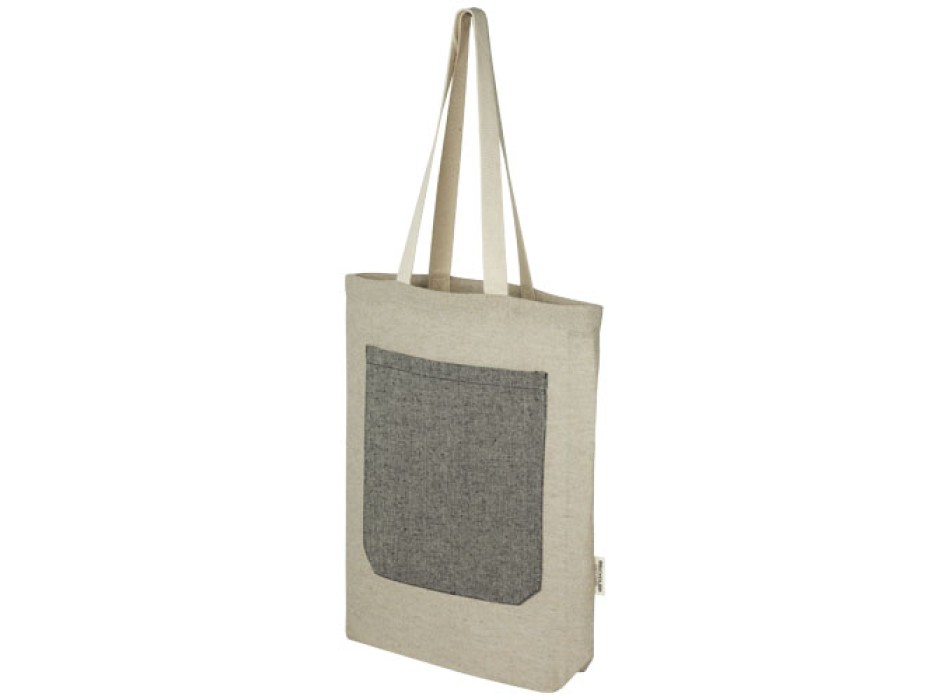 Tote bag in cotone riciclato da 150 g/m² con tasca frontale Pheebs - 9L FullGadgets.com