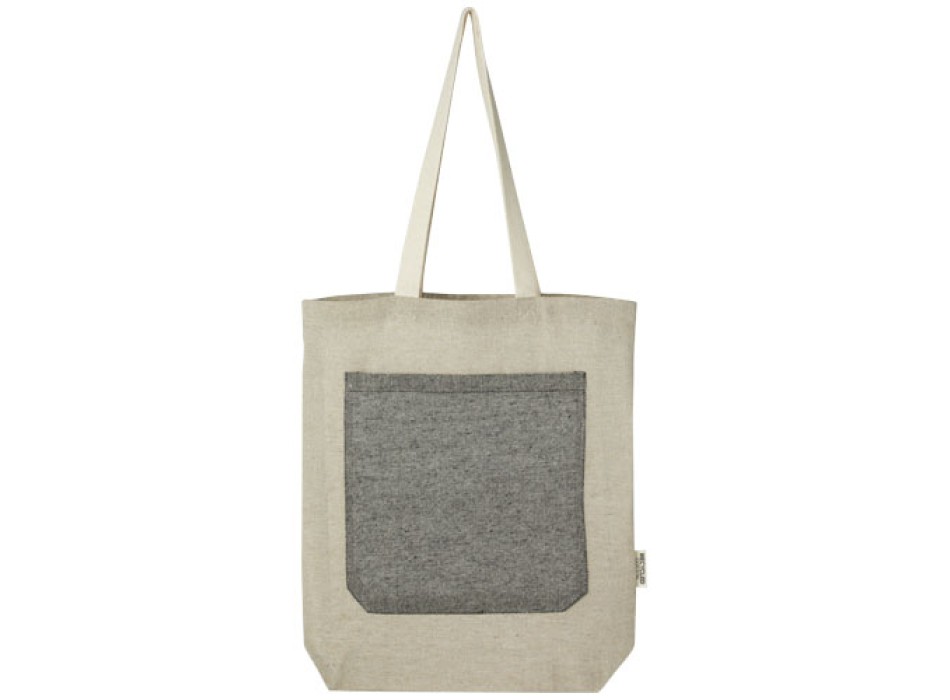 Tote bag in cotone riciclato da 150 g/m² con tasca frontale Pheebs - 9L FullGadgets.com