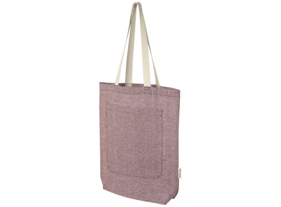 Tote bag in cotone riciclato da 150 g/m² con tasca frontale Pheebs - 9L FullGadgets.com