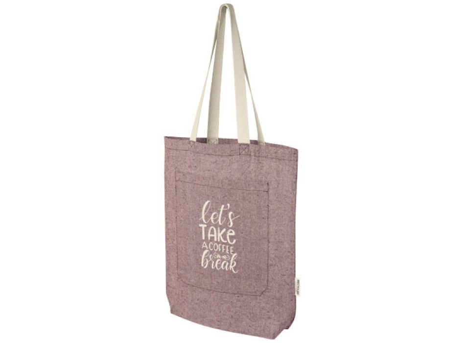 Tote bag in cotone riciclato da 150 g/m² con tasca frontale Pheebs - 9L FullGadgets.com