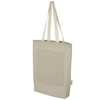 Tote bag in cotone riciclato da 150 g/m² con tasca frontale Pheebs - 9L FullGadgets.com