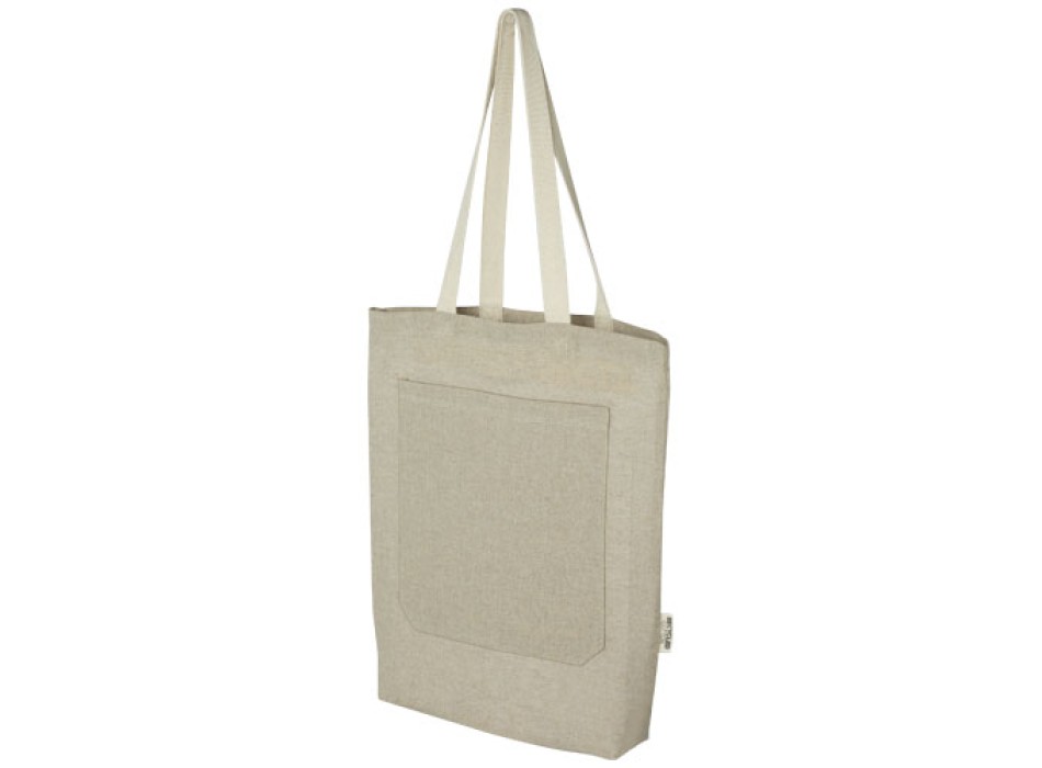 Tote bag in cotone riciclato da 150 g/m² con tasca frontale Pheebs - 9L FullGadgets.com