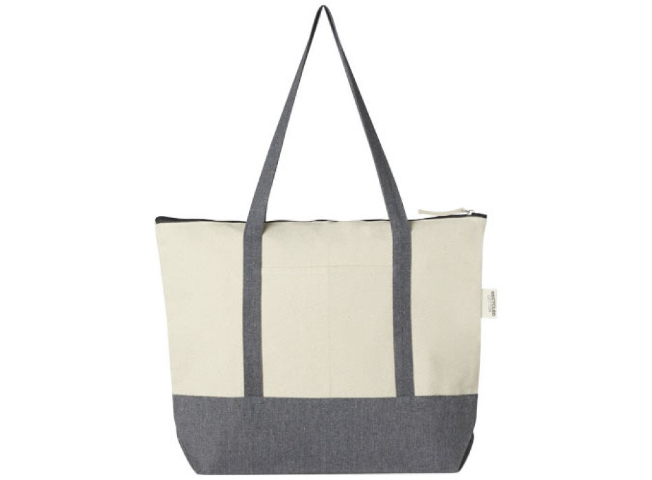 Tote bag in cotone riciclato da 320 g/m² con zip Repose - 10L FullGadgets.com