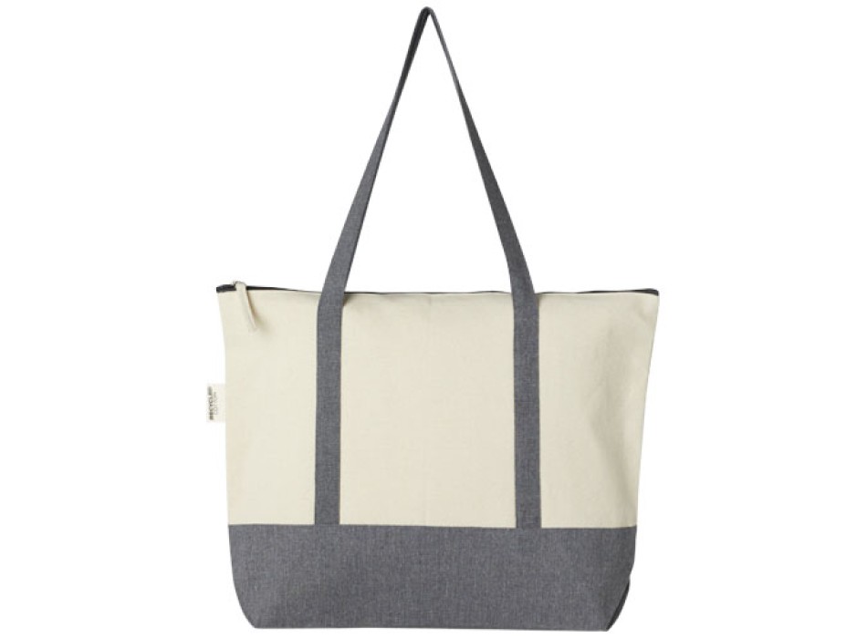 Tote bag in cotone riciclato da 320 g/m² con zip Repose - 10L FullGadgets.com