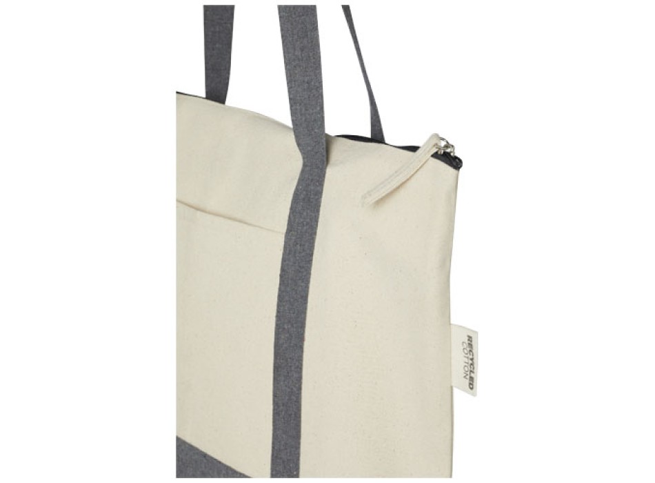 Tote bag in cotone riciclato da 320 g/m² con zip Repose - 10L FullGadgets.com