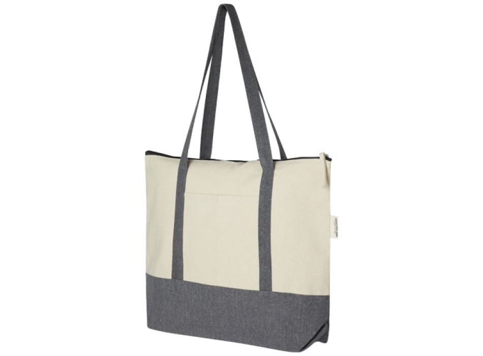 Tote bag in cotone riciclato da 320 g/m² con zip Repose - 10L FullGadgets.com