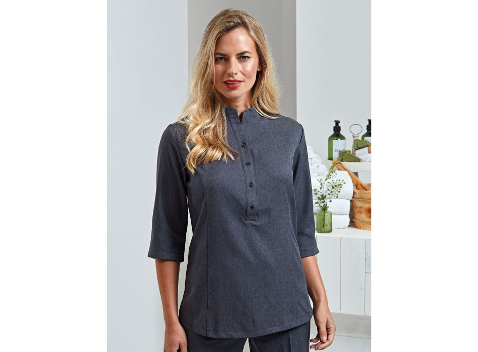 Verbena Linen Look Button Up Beauty Tunic FullGadgets.com