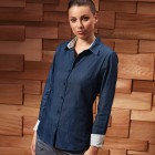 W Denim-Pindot LS Shirt 100%C FullGadgets.com