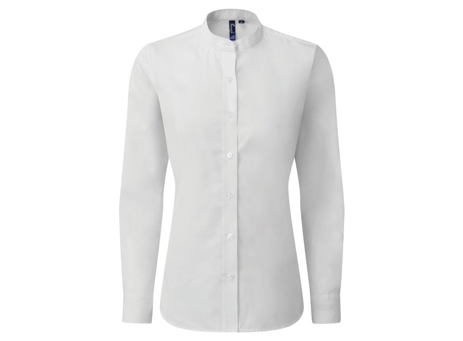 Women’s Banded Collar 'Grandad' Shirt FullGadgets.com