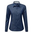 Women's Denim-Pindot Long Sleeve Shirt FullGadgets.com