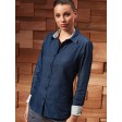 Women's Denim-Pindot Long Sleeve Shirt FullGadgets.com