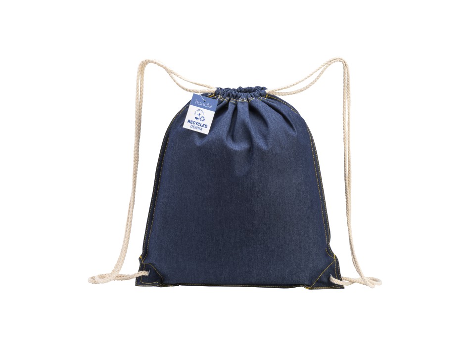 Zaino in cotone denim riciclato con chiusura a strozzo e angoli rinforzati FullGadgets.com