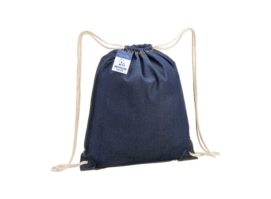 Zaino in cotone denim riciclato con chiusura a strozzo e angoli rinforzati FullGadgets.com