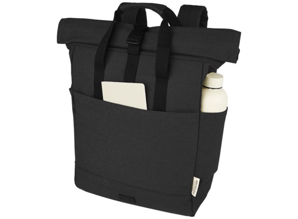 Zaino rolltop per portatile da 15" in tela riciclata certificata GRS Joey - 15L FullGadgets.com